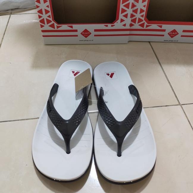 Sendal Jepit teplek Pria Sandal Santuy Rubber Airmax Original - Putih, 41