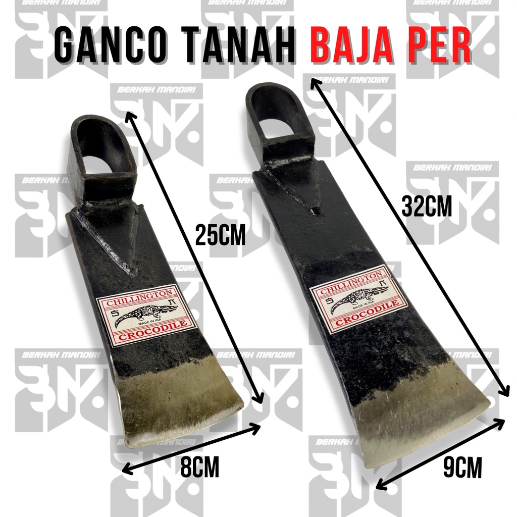 Ganco Tanah Per/Pir Baja Asli Crocodile - Alat Cangkul Kecil/Mini Baja Tebal Tajam Dan Kuat - Alat Gancu Tanah Keras Padas