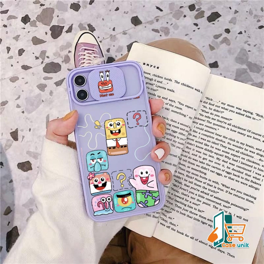 SS120 SOFTCASE SLIDE SPONGEBOB OPPO A3S A1K A5S F9 A7 A12 A11K A15 A15S A37 NEO 9 A39 A57 A9 A5 A52 A92 A31 A8 A53 A33 2020 A55 A54 A16 A74 A95 4G A74 5G CS4983