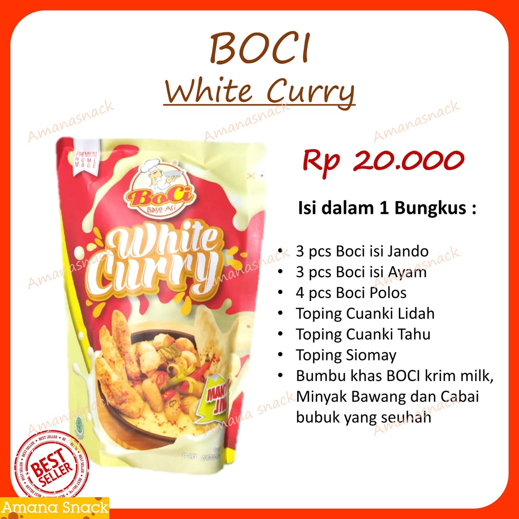 Paket 10 pcs Boci mantap jiwa, geprek, korean, white Curry Tulang Rangu Original Reseller amanasnack