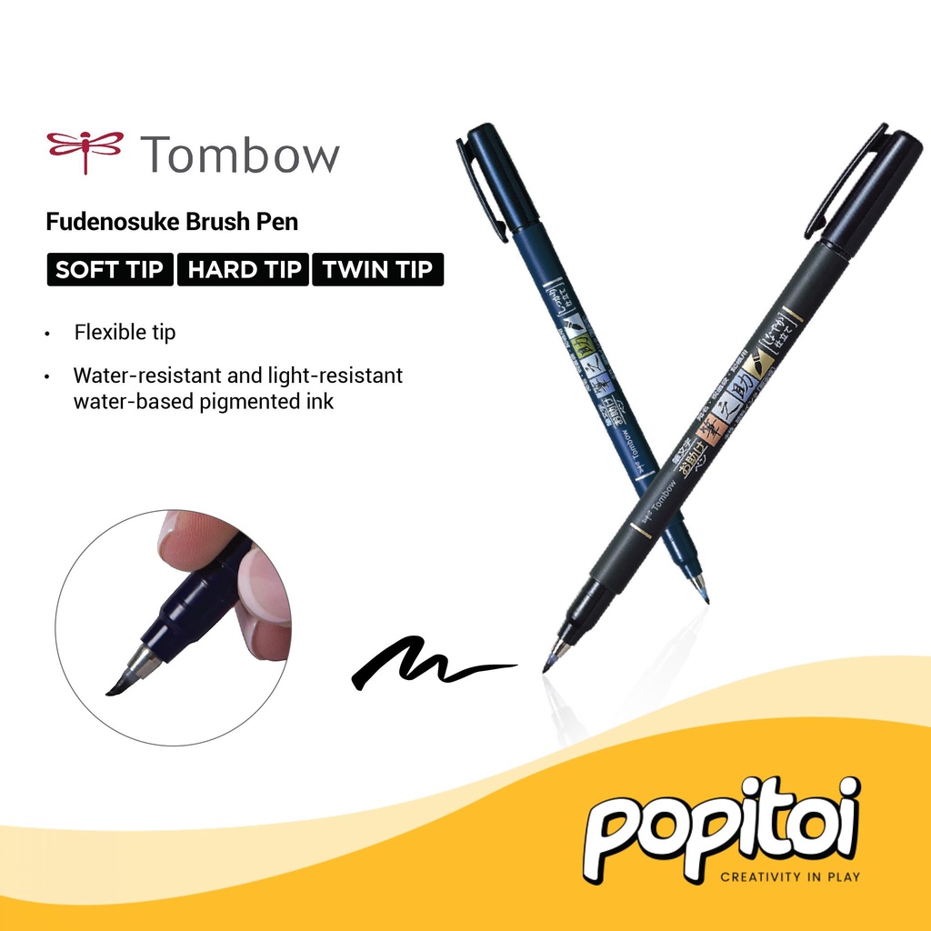 

Tombow Fudenosuke Brush Pen Spidol Marker Kaligrafi