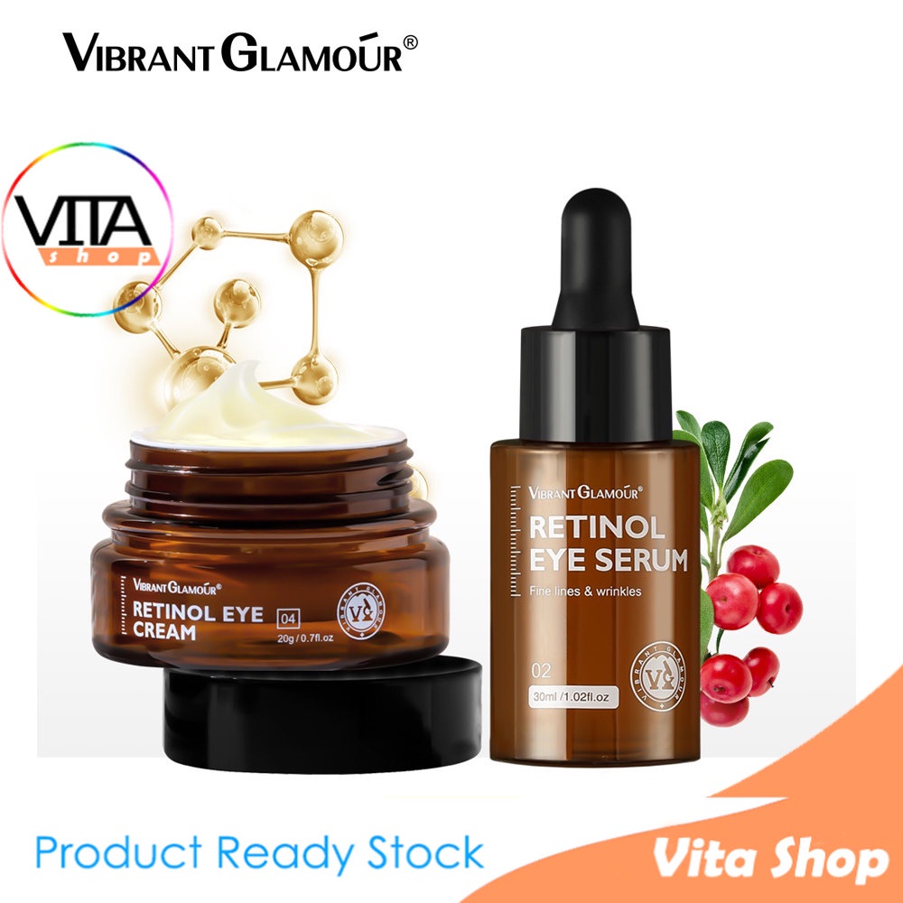 PAKET [BPOM] VIBRANT GLAMOUR Retinol Eye Cream + Eye Serum Set Serum Mata dengan Kandungan Retinol H