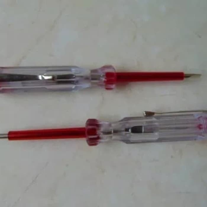 Obeng tespen test pen listrik merah lampu testpen