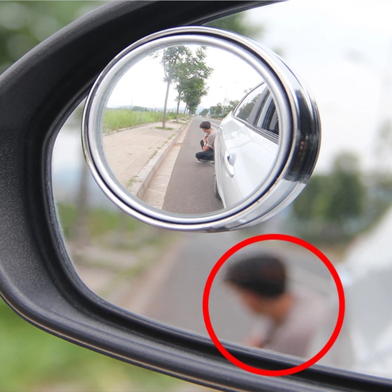 1/2 Pcs HD Glass Round Square Car Blind Spot Mirror/ Auto Motorcycle 360° Adjustable Wide Angle Rearview Mirrors