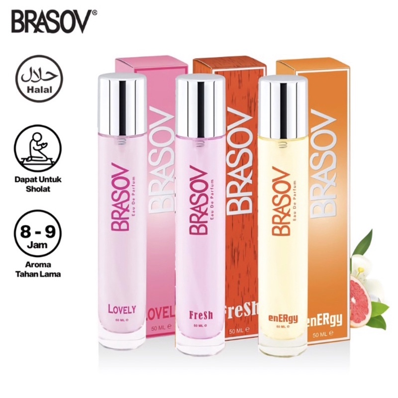 Brasov Parfum Eau De Parfum 50ml | BPOM | Halal | Minyak Wangi Tubuh 50ml