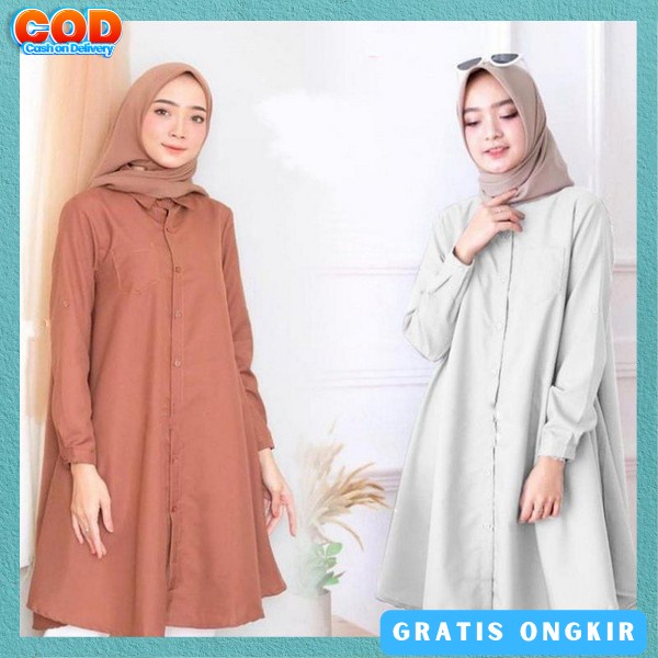 Dres Thunik Branded Murah Tunix Bahan Adem Baju Tunik Wnta Long Tunik Model Korean Style Drees Tinik