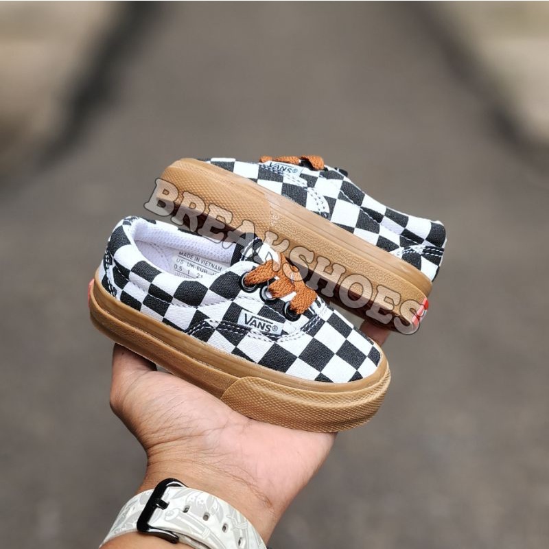 Sepatu anak era/oldskool/slip on multi color/abu checkerboard