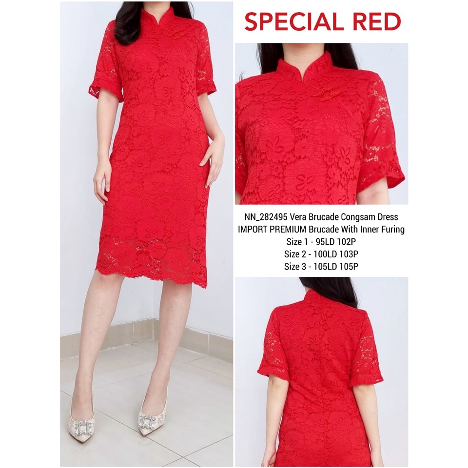 CHEONGSAM DRESS BRUKAT PREMIUM IMPORT VERA DRESS