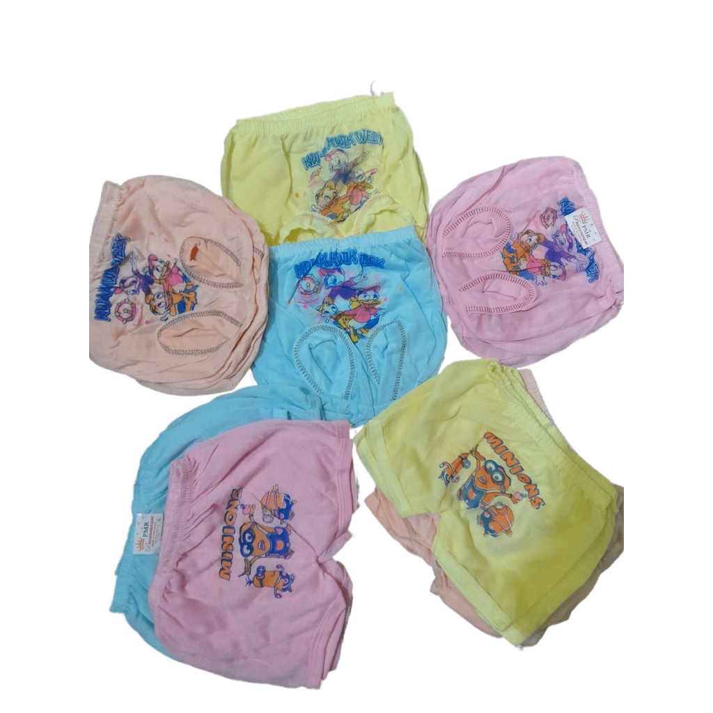 PMR Prameswari Celana Dalam Pop Bayi Sablon Kartun 12pcs
