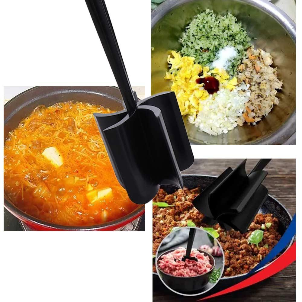 [Elegan] Chopper Daging Premium Tahan Panas Utensils Kitchen Handheld Alat Masak Anti Lengket