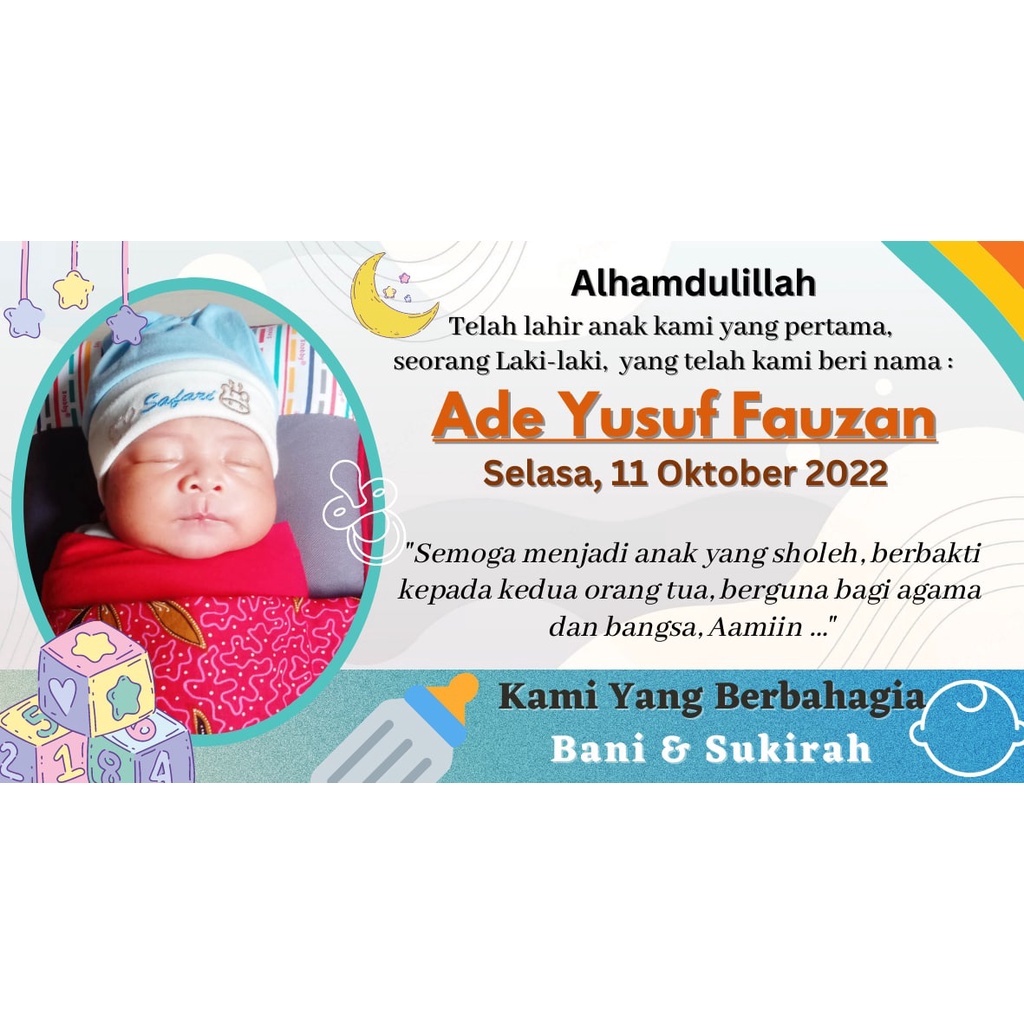 Jual kartu aqiqah - kartu nama bayi - kartu puputan | Shopee Indonesia