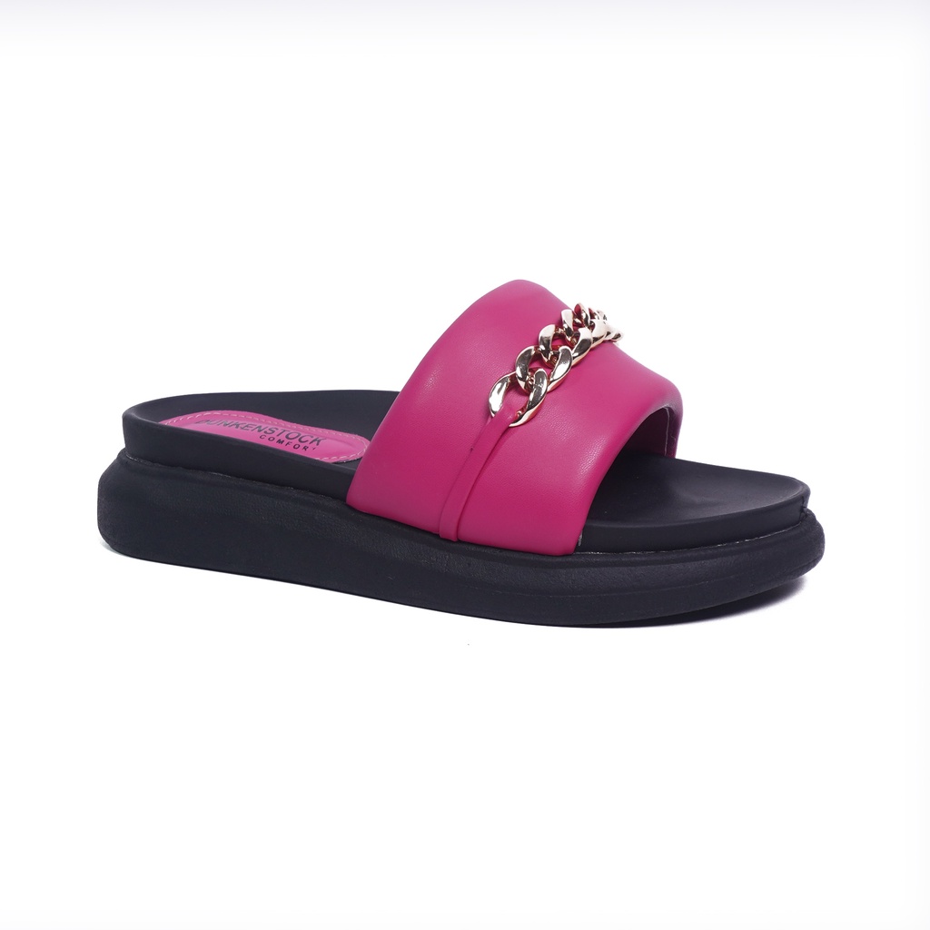 Dunkenstock LEONA Sandal casual wanita sendal wedges model satu strep variasi rantai