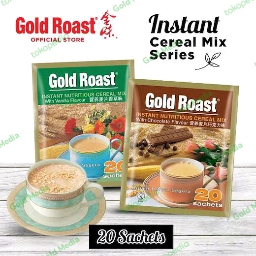 

Sereal Gold Roast Cereal Instan Mix 600Gr Rasa Vanila Dan Coklat [20 Sachet]