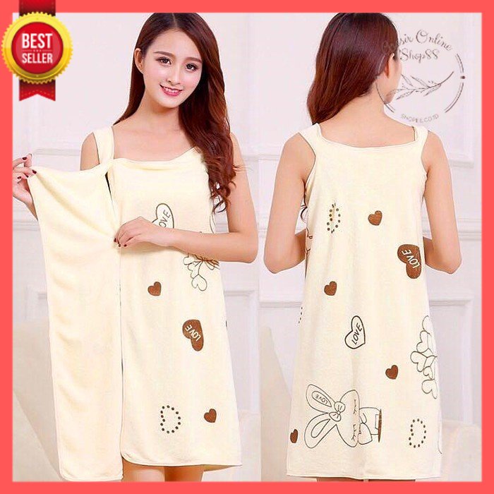 GOS -E203-  Handuk Baju Wearable Bath Towel Rabbit - Handuk Mandi Kimono Motif Kelinci - Handuk Kimono Import