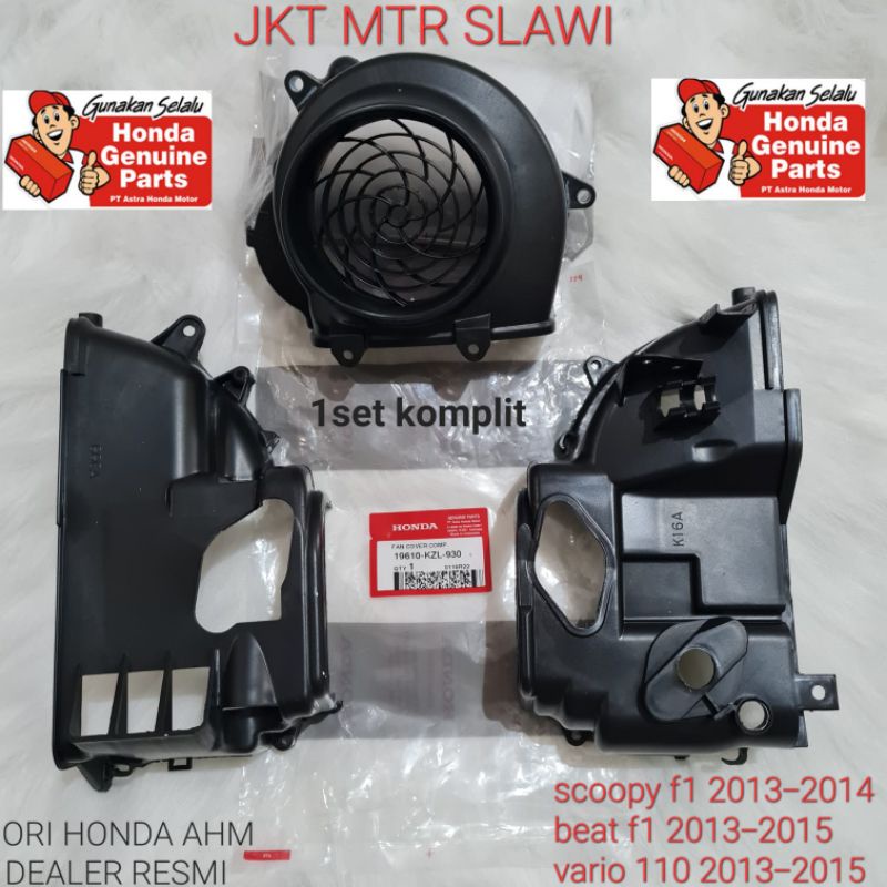 K25 GGC tutup kipas, tutup mesin atas bawah 1set, beat f1 2012-2014,vario 110 f1 2013-2014 ori honda ahm