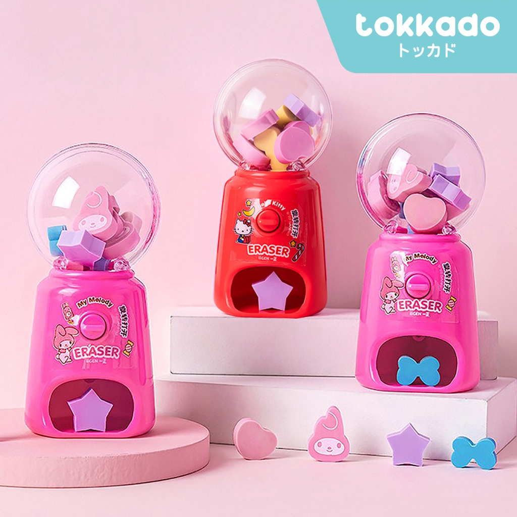 

TOKKADO Sanrio Machine Eraser Penghapus Pensil Mini Gashapon Anak Lucu Hello Kitty My Melody
