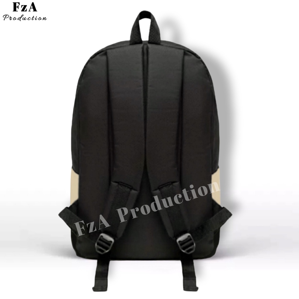 FzA Official - Tas Ransel Gendong Laptop Distro Sekolah Kuliah Pria Wanita Backpack Murah Original Tas Punggung Laptop - Black Cream