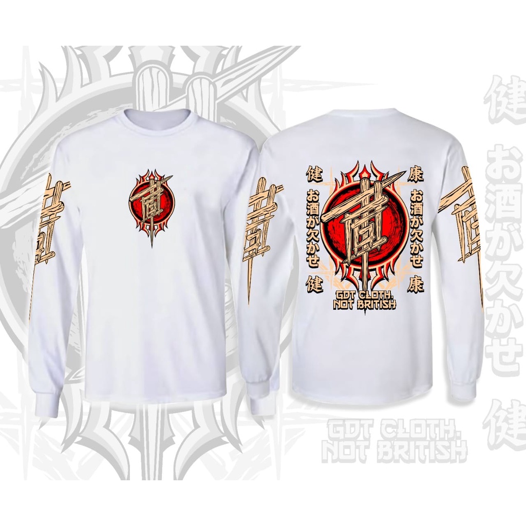 Baju Kaos Lengan Panjang Pria Terbaru/ Kaos Distro Pria/Kaos Not British PutihTerbaru /Kaos Anime Je