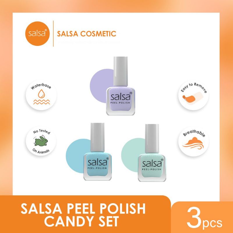 Salsa Kutek Peel Off Satu Set | Peel Polish Salsa | Salsa Peel Polish | Kutek Salsa dikelupas | Kutek peel off Salsa