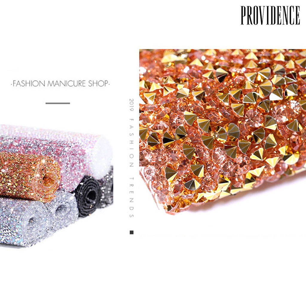 Providence Pad / Alas Kuku Palsu Motif Berlian Imitasi / Sequin Berkilau Untuk Nail Art / Salon