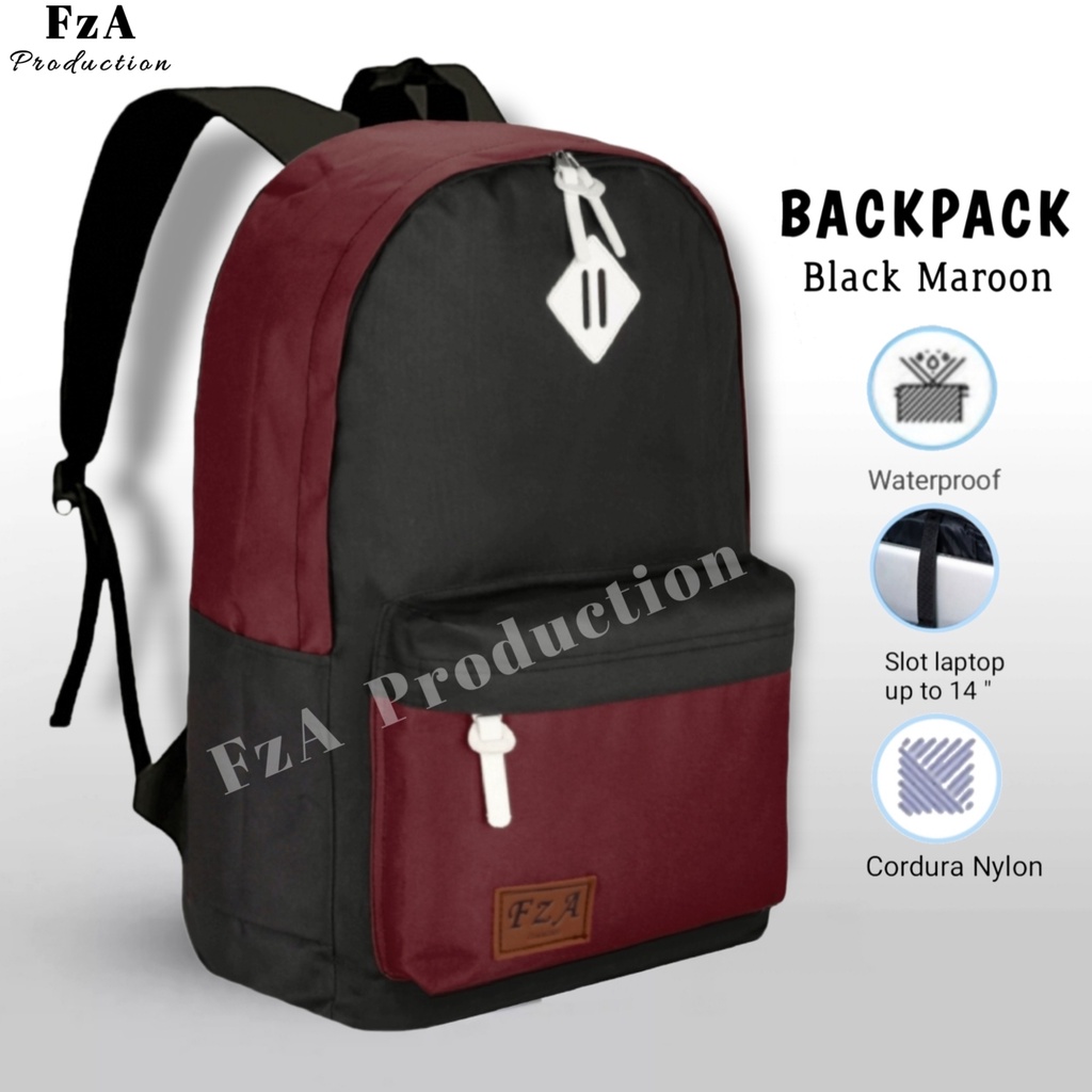 Tas Ransel  Punggung Distro Casual Pria Wanita / Tas Ransel Laptop Original FzA FREE Tas Waistbag Trendy