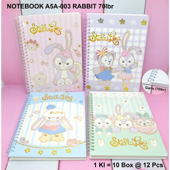 

Buku ring notebook motif rabbit 70 lembar satuan RATU.SHOP25