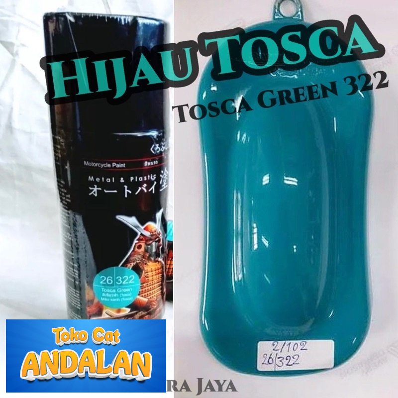 

Toko Cat Andalan - Pilox Samurai Tosca Green 322 Hijau Toska Cat Pilok 400ml Tahan Bensin Toko Cat Andalan Motor dan Mobil