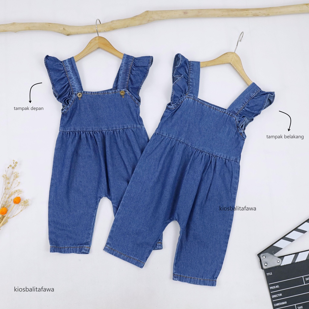 Melody Jumpsuit Denim uk 1-4 Tahun / Baju Jeans Bahan Denim Jins Korea style kualitas Import Anak Perempuan Setelan Overall Levis Lepis Babycinnamon