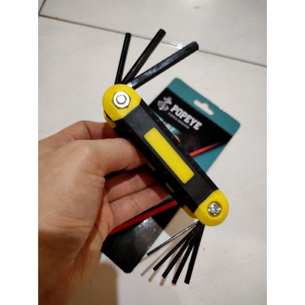 KUNCI L SET LIPAT 9 in 1 hex wrench