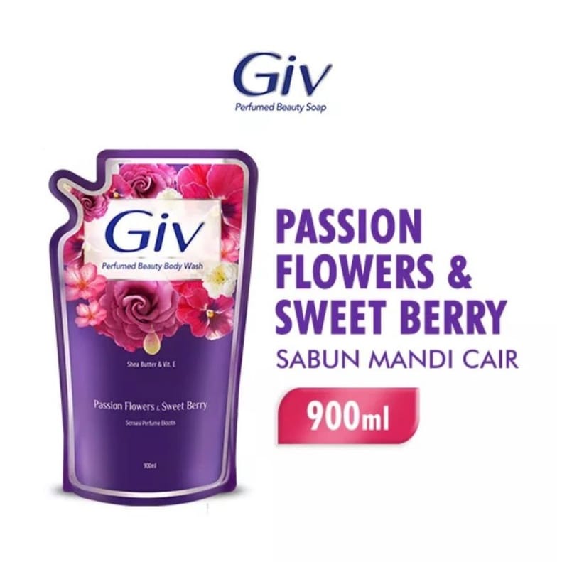 GIV Body Wash Sabun Mandi Cair 850ML Refill Flower Glowing White Beauty