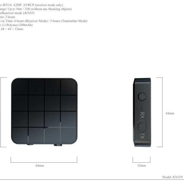 TEBE 2 in 1 Audio Bluetooth 5.0 Transmitter & Receiver 3.5mm - KN321 - KN326