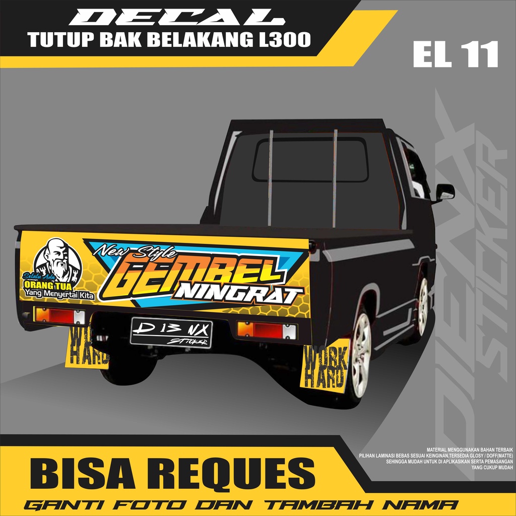 TERBARU  DECAL STICKER PINTU BAK BELAKANG L300