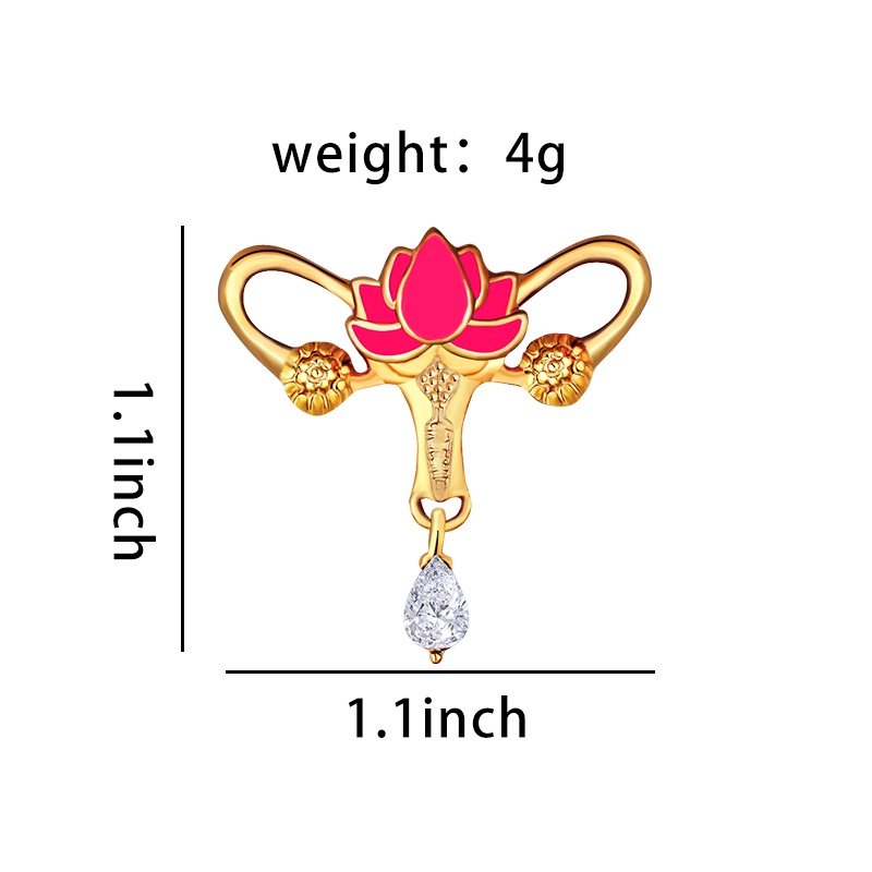 Bros Pin Desain Simbol Medis Uterus Lotus Untuk Perawat Wanita