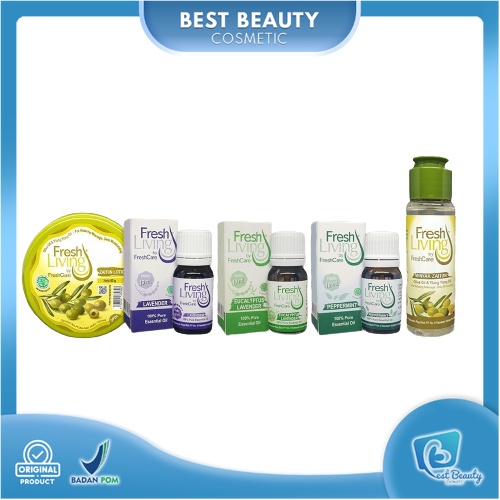 ★ BB ★ FreshLiving Essensial Oil 10ml - Minyak Zaitun 50ml - Zaitun Lotion 80gr - Fresh Living