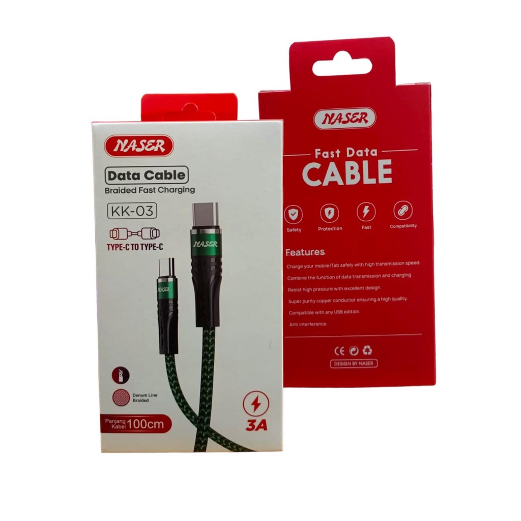 KABEL DATA NASER KK-03 /KABEL CHARGING/ USB DATA CABLE KABEL HANDPHONE KK-03 3A/PRODUK ORIGINAL