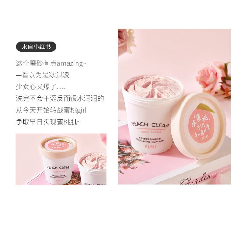 HEYXI Peach Scrub ice cream / Peeling / Body Scrub / Lulur badan / Mencerahkan Kulit