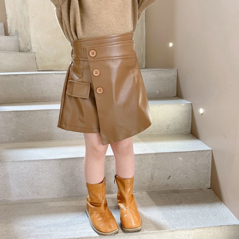 LEATHER mini celana rok anak perempuan outfit korea style 3-10th