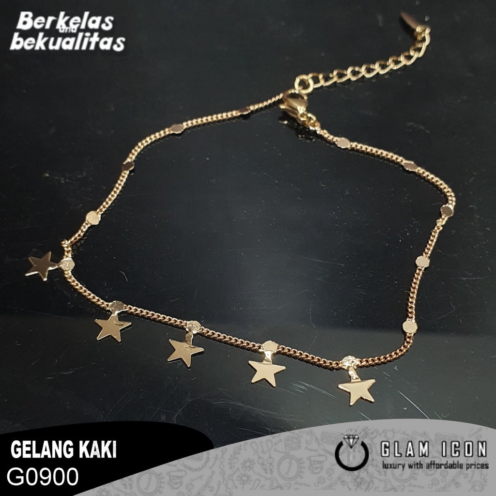 Gelang Kaki Dewasa Anklet Wanita Bandul Bintang lima  G0900 GKG【BISA COD】