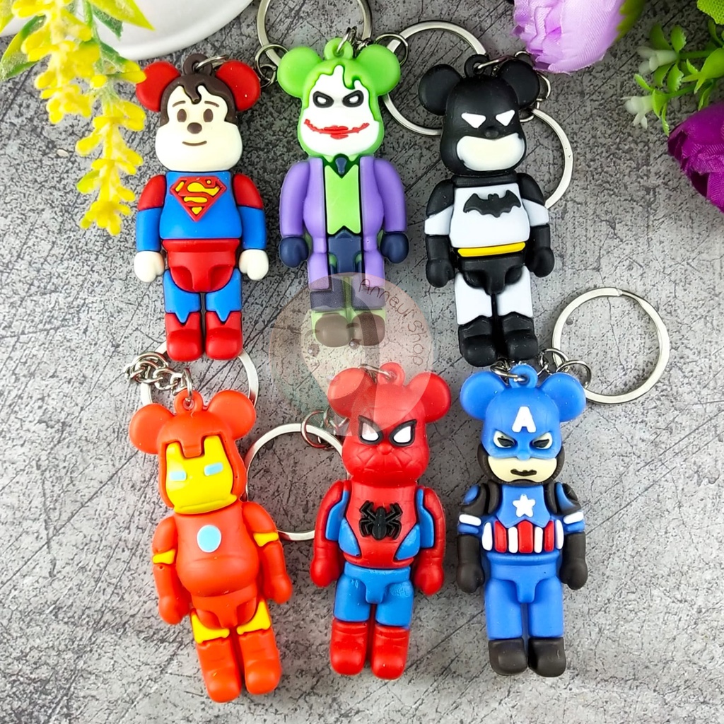 BKK0014 - Gantungan Kunci Uper Heroes Marvel DC Character Keychain Key Chain Gantungan Tas Kotak Pensil Charm Stationery Kpop Korea