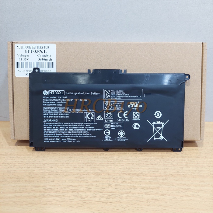 Baterai HP 14s-dk0073AU 14s-dk0074AU 14s-dk0075AU (HT03XL) -HRCB