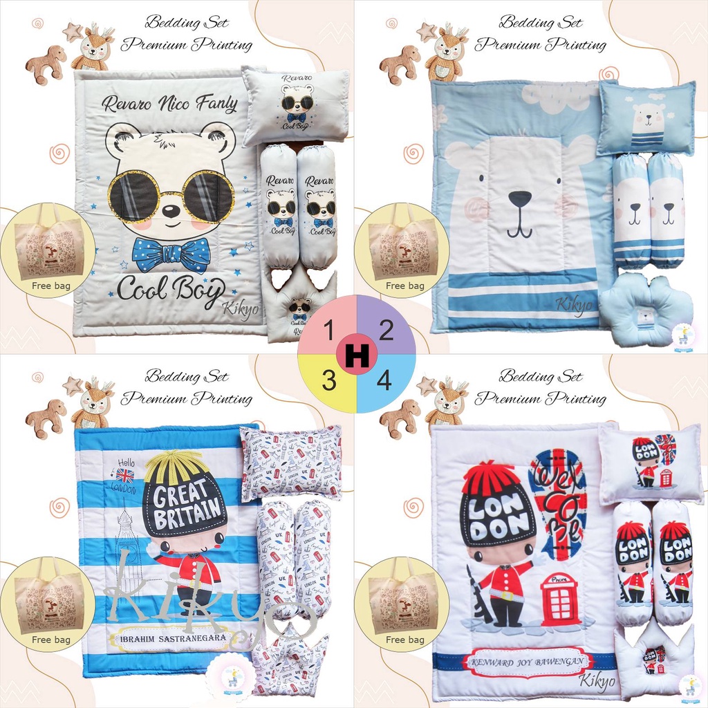 Baby set premium printing nama bayi / baby set nama bayi / bedding set / bedding baby / baby bedding