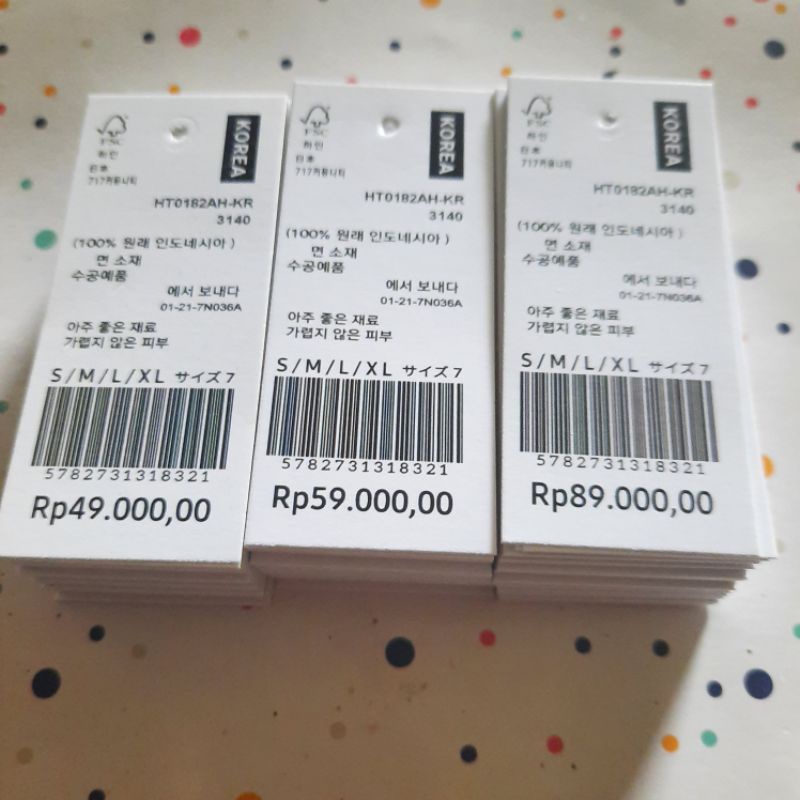 

name tag price tag label hang tag baju import murah