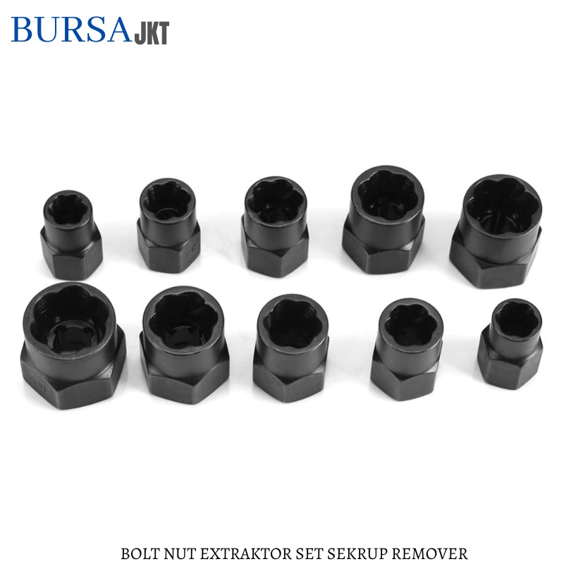 PEMBUKA BAUT MUR RUSAK BOLT NUT LONG BOX REMOVER EXTRAKTOR ISI 10PC