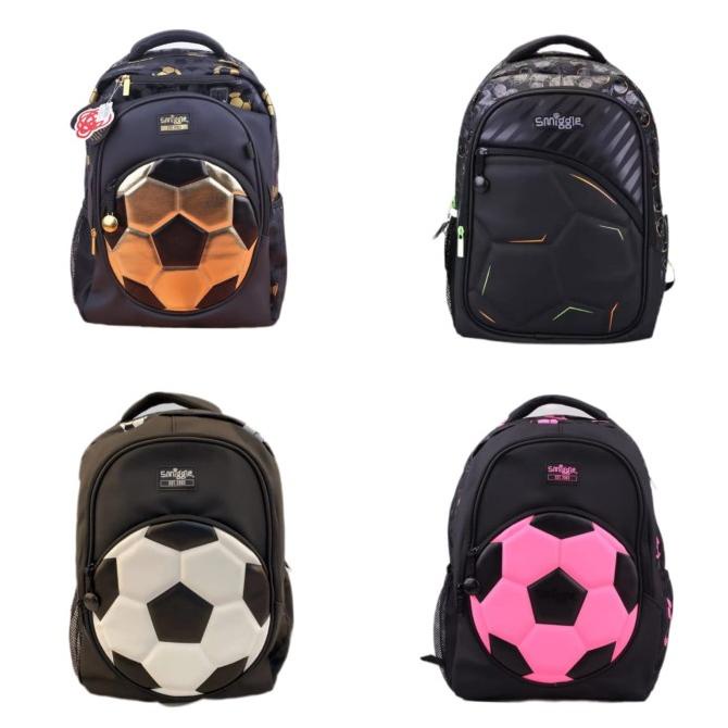 Tas Ransel Anak SD SMP Cowok Smiggle Gold Black Soccer ball Backpack