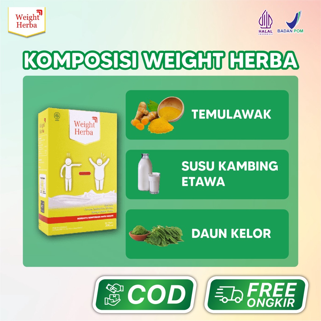 Weight Herba 3 Box Susu Penggemuk Badan Penambah Berat Badan dan Penambah Nafsu Makan Dewasa Secara Herbal Alami Original Halal BPOM bisa COD Isi 200gr