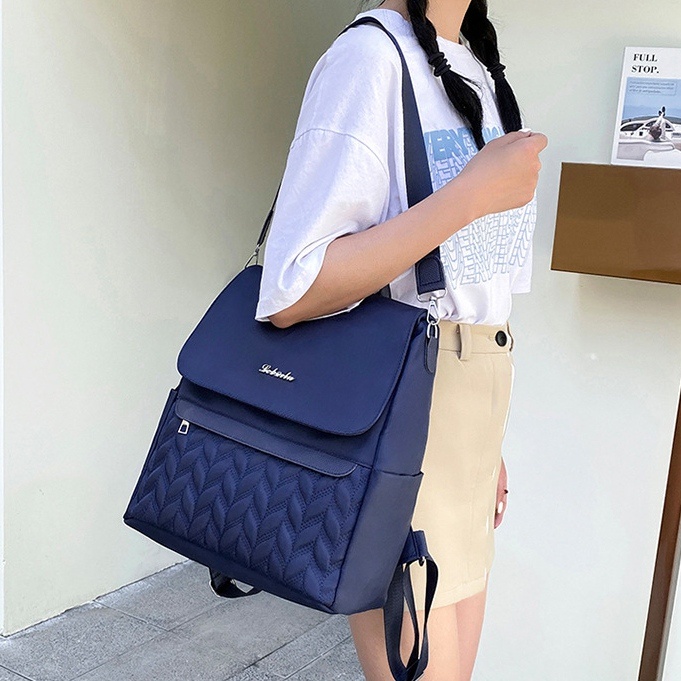 TAS RANSEL WANITA BACKPACK IMPORT ANTI AIR NAVY HAROGA TA693N1 PREMIUM GENDONG PUNGGUNG SEKOLAH KULIAH KERJA FASHION REMAJA KEKINIAN KOREA BRANDED BATAM