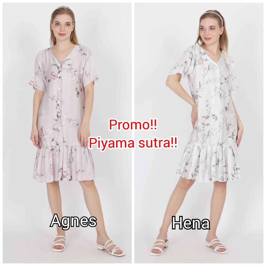 super promo!!piyama tencel sutra organik original daster ruffle sutra organik original