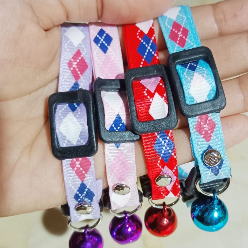 Kalung Kucing Dan Anjing Motif Wajik 1 Lonceng FEFARM