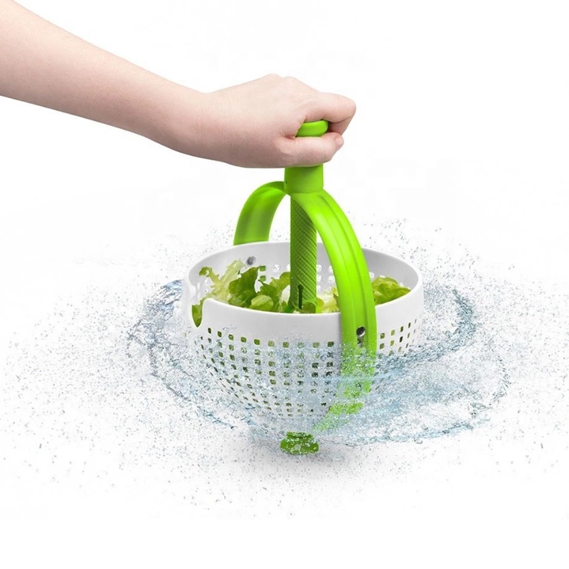 Keranjang Pengering Sayuran Salad Spinner Model Putar Untuk Dapur