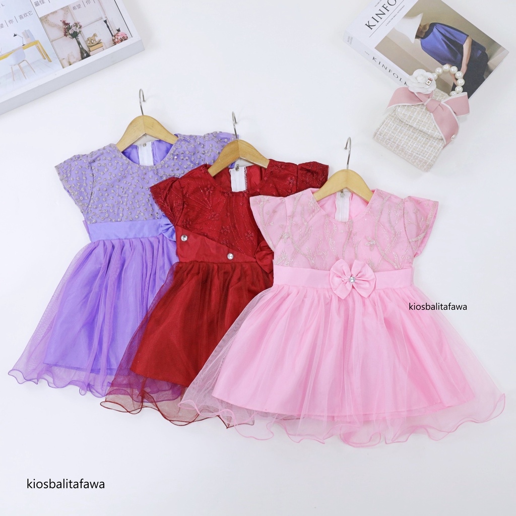 Gaun Baby Bella Uk. 6-18 Bulan / Dress Bayi Murah Baju Perempuan Gaun Pesta Anak Cewek Princess Kids